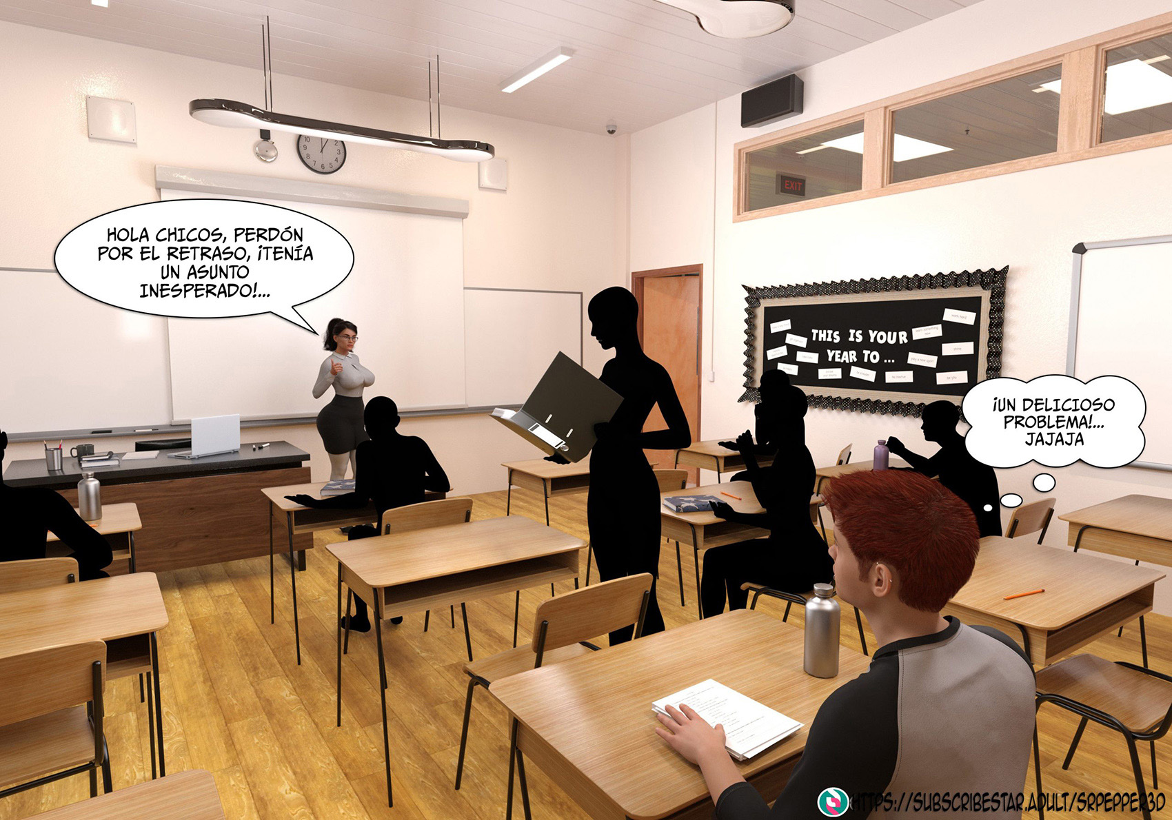 [Sr.Pepper] My TEACHER is my STEPMOM parte 1 (Comic Porn)