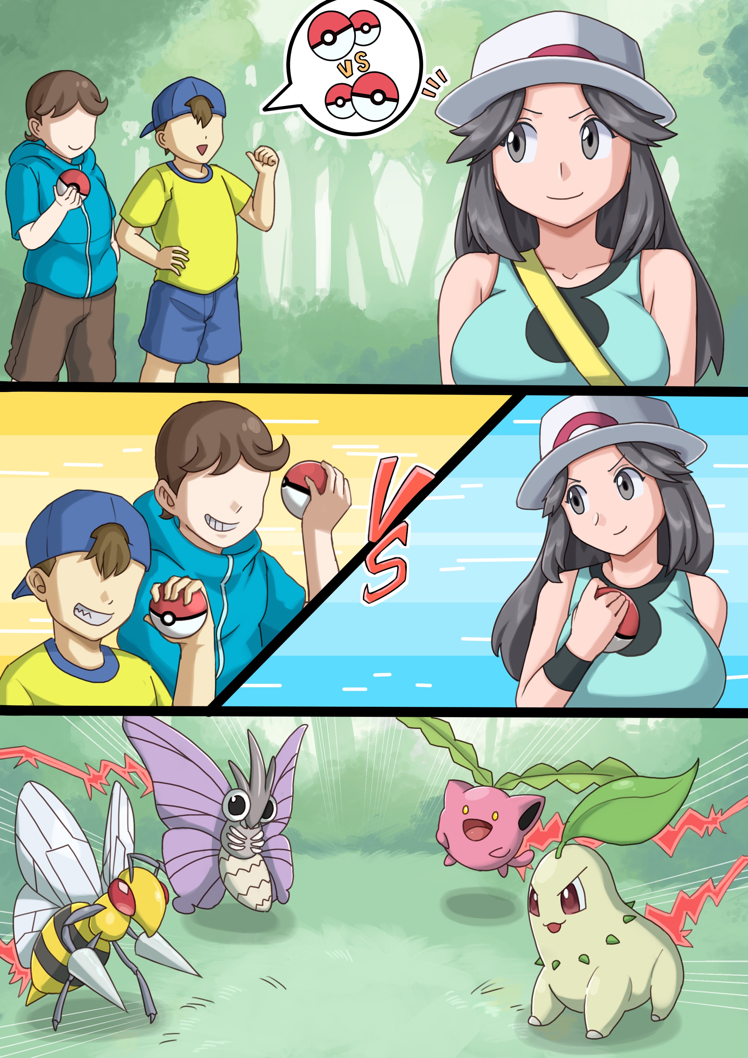 [Lizardman] Leaf-chan gets paid with her body (Pokémon)
