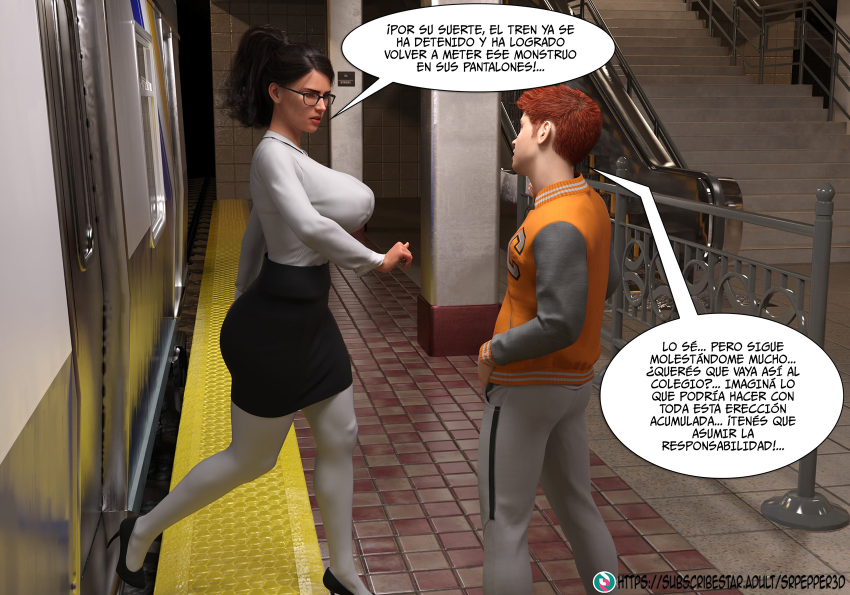 [Sr.Pepper] My TEACHER is my STEPMOM parte 1 (Comic Porn)