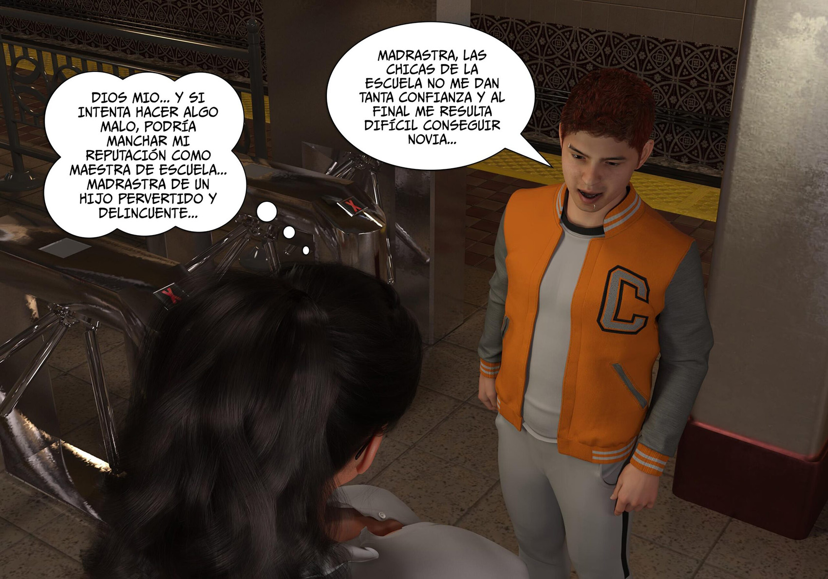 [Sr.Pepper] My TEACHER is my STEPMOM parte 1 (Comic Porn)
